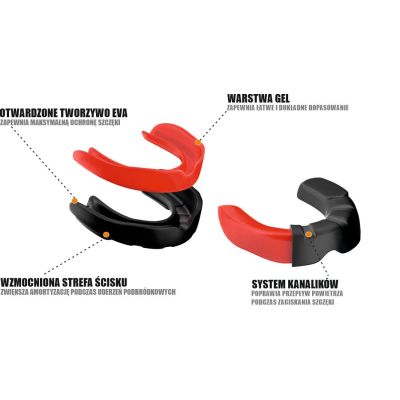 2. Gel Mouthguard + Box - Black and Red | GelTech