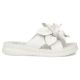 Women's leather flip-flops with a flower, white Filippo DK7762