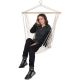 12. BRAZILIAN HAMMOCK HANGING CHAIR 100x50CM NATURA WITH SEWN-IN CUSHION WHITE