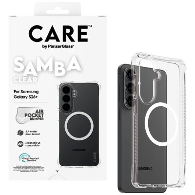 4. CARE by PanzerGlass Samba Transparent Qi Case for Samsung Galaxy S26+ - Transparent