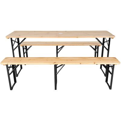 12. PICNIC BAR SET WOODEN TABLE AND 2 BENCHES