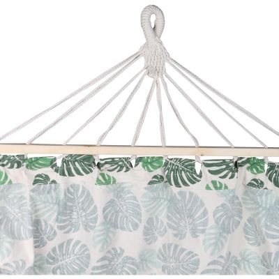 16. GARDEN HAMMOCK FOR 2 PEOPLE 200X150CM WITH SPREADER BAR AND FRINGE MIAMI NATURA JUNGLE