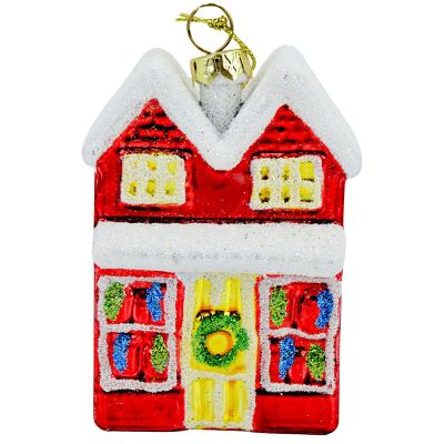 2. MICA Safe Plastic Christmas Bauble – House with 2 Roof Slopes