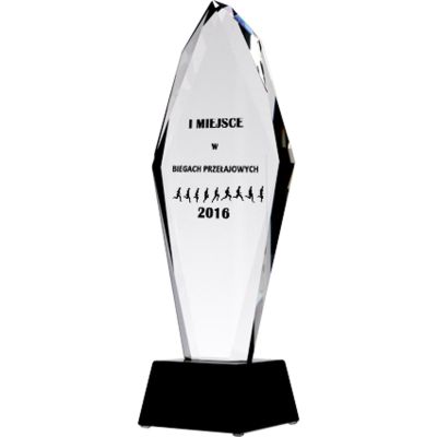 2. Engraved glass trophy + paint filling