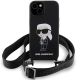 2. Karl Lagerfeld KLHCP15SSCBSKNK iPhone 15 6.1" hardcase black/black Crossbody Silicone Ikonik