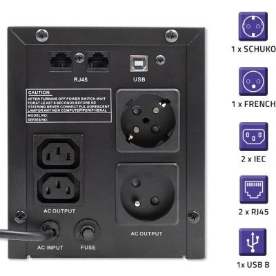 5. Qoltec 53777 UPS line-interactive technology 2 kVA 1200 W 4 x power sockets