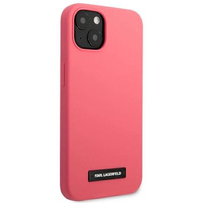 4. Karl Lagerfeld Silicone Plaque iPhone 13 Case - Fuchsia