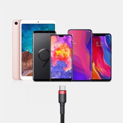 17. Baseus Cafule Cable durable nylon cable USB / USB-C QC3.0 2A 3M black-red (CATKLF-U91)