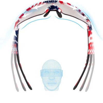 3. Rockbros Cycling Glasses Photochromic with UV Protection and Corrective Insert 14120008002 - USA Pattern - White