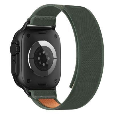 3. Tech-Protect Nylon Elite Strap for Apple Watch 44/45/46/49 mm - Green/Orange