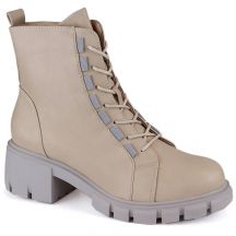 Insulated lace-up and zipper boots Jezzi W JEZ422B, beige