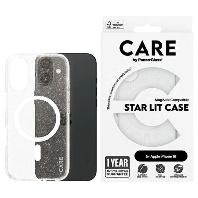 CARE by PanzerGlass Flagship Star Lit Case iPhone 16 6.1" white/white MagSafe 1341