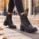 7. Vinceza 86444 Women’s Black Leather Ankle Boots