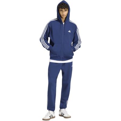 6. Men's adidas Essentials 3-Stripes Fleece Full-Zip Hoodie Navy Blue KY4144