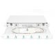 13. FO patch panel with equipment 19'' 1U, 6x LC dx, OM3, pigtails, adapters, trays, sliding, gray