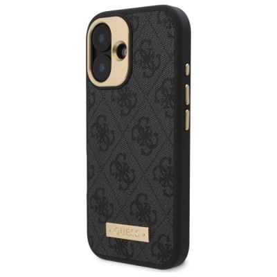 2. Guess 4G Logo Plate MagSafe iPhone 16 Case - Black