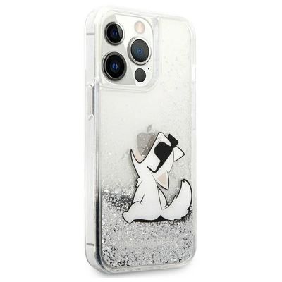 4. Karl Lagerfeld Liquid Glitter Choupette Fun case for iPhone 13 Pro Max 6.7" - silver