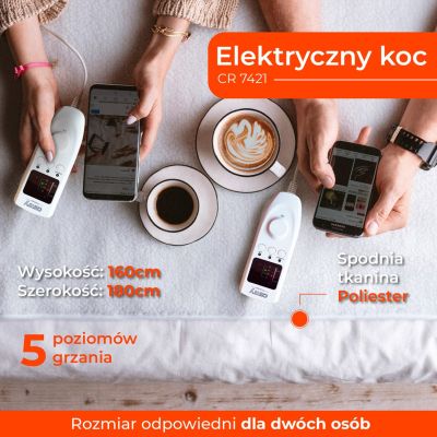 6. Electric blanket-pad with timer Adler Adler CR 7421 (1600mm / 1800mm)