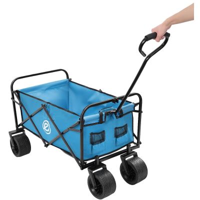 26. DELUXE FOLDABLE TRAVEL AND BEACH STROLLER 66x48x90CM WITH HANDLE, BLUE