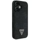 4. Guess Grained Hot Stamp Peony Triangle Logo MagSafe Case for iPhone 16 - Black