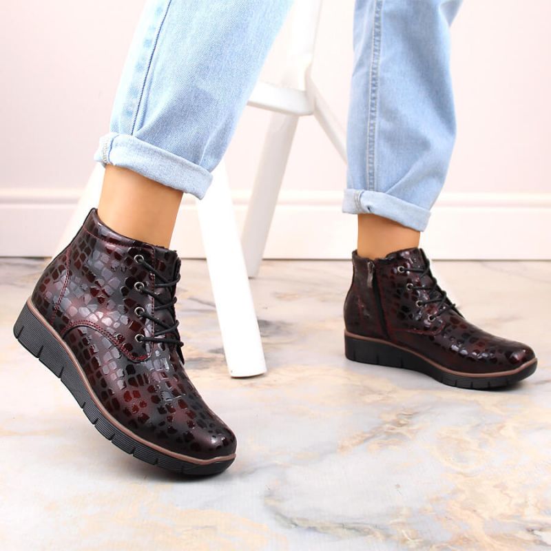 3. Insulated leather wedge ankle boots Filippo W PAW376B burgundy