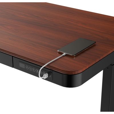 7. Activejet ET119W-C Electric Height Adjustable Desk, Black/Walnut. Tabletop dimensions: 140 x 70 cm.