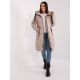 3. Women's beige quilted winter jacket SUBLEVEL knee-length (D50048X44518B3)