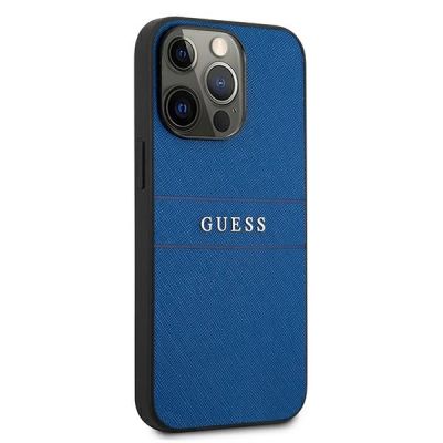 4. Guess Saffiano Strap Case for iPhone 13 Pro Max 6.7" - Blue