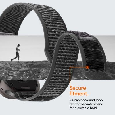10. Spigen Athlex Air 2 Strap for Apple Watch 44/45/46/49mm - Black and Gray