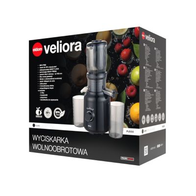 32. ELDOM SLOW JUICER PJ350 250 W BLACK TWO FILTERS NEW GENERATION HEAVY PRESS