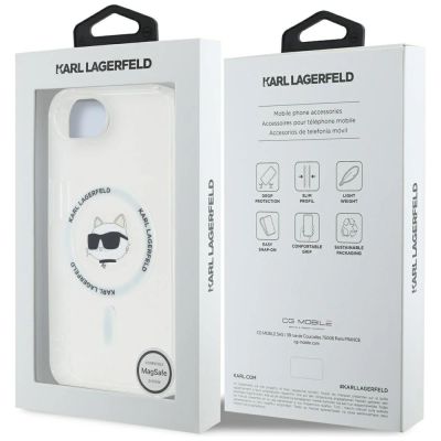 8. Karl Lagerfeld IML Metal Choupette Head MagSafe iPhone 16e Case - White