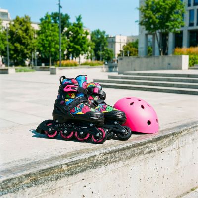 5. NH10907 4in1 ROLLER SKATES WITH EXTENDED HOCKEY BLADES TINTS PINK SIZE L (39-42) NILS EXTREME