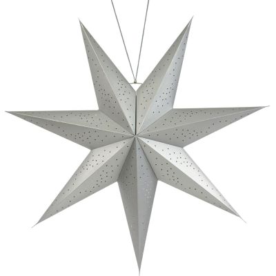 14. DECORATIVE HANGING PAPER STAR 75CM SILVER