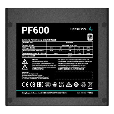13. DeepCool PF600 600W 80 Plus Power Supply