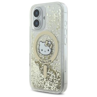 2. Hello Kitty Liquid Glitter Fever MagSafe iPhone 16 Case - Gold