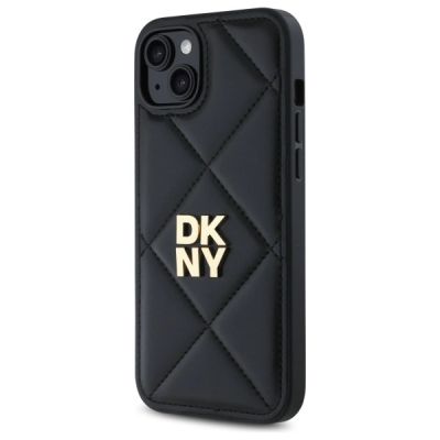 2. DKNY Quilted Stack Logo iPhone 15 Plus Case - Black