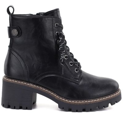 2. Women’s black leather block-heel ankle boots M.Daszyński OL77-3