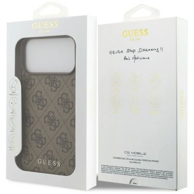 8. Guess 4G Classic Case for iPhone 17 Pro Max / 18 Pro Max - Brown