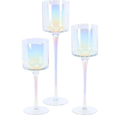 2. GLASS CANDLESTICK MIRROR EFFECT 25, 30, 35CM