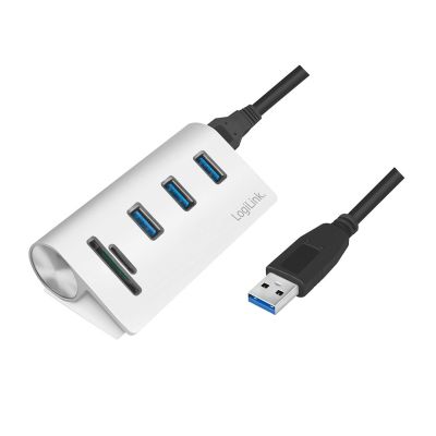 LogiLink CR0045 USB 3.2 Gen 1 (3.1 Gen 1) Type-A Hubs and Concentrators 5000 Mbit/s Silver