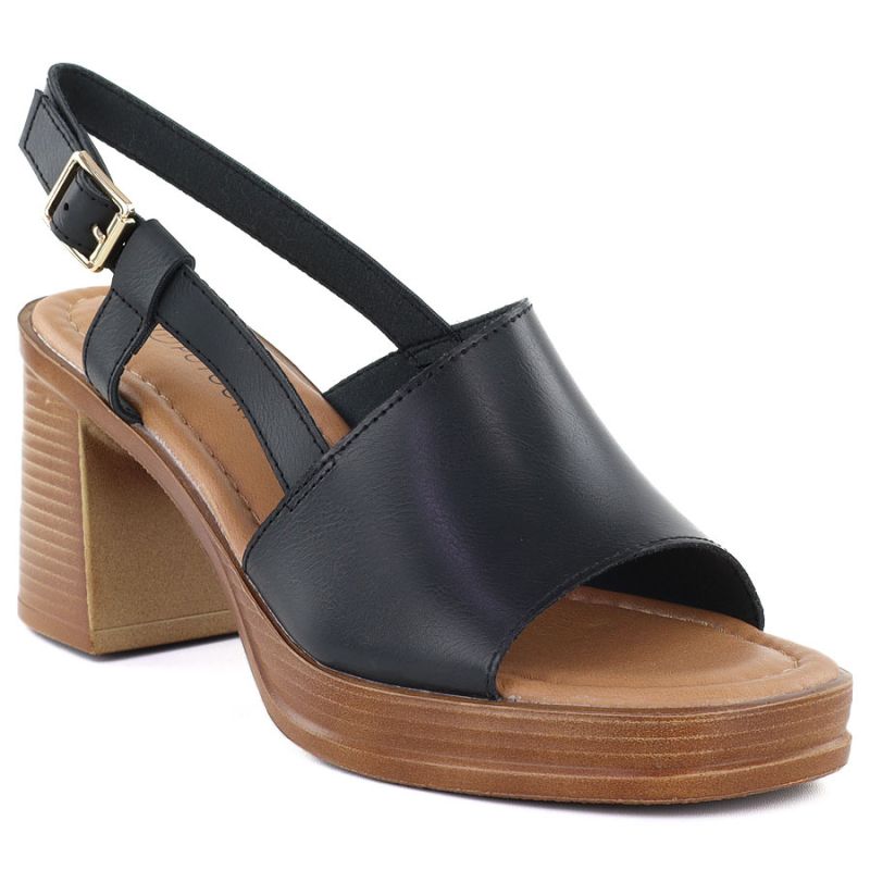 Women's black high-heeled sandals Potocki 54324