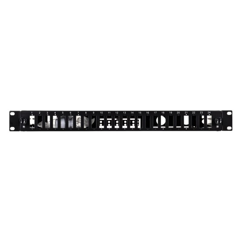 3. Alantec Fiber optic distribution box 24xSC duplex / 24xLC quad 19" 1U with front panel and mounting accessories (glands, cable ties), extendable (FOP-1U-24SCD-C)