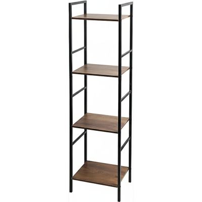 6. BLACK METAL SHELVING 4 SHELVES 29.5x23.5x106.5CM