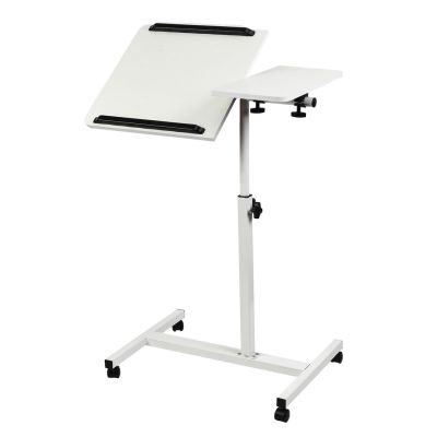 4. MACLEAN MOBILE DESK/LAPTOP STAND, WHITE, HEIGHT ADJUSTMENT 59-89CM, MAX. 30KG MC-121 W