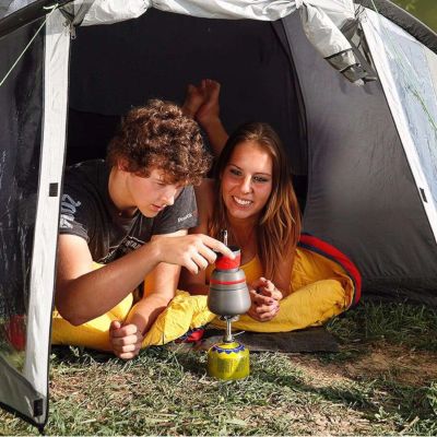 6. The lightest tourist stove for gas cartridges (valve or thread) HIKER 70gram 2.4kW