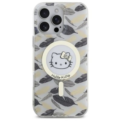 3. Hello Kitty IML Golden Leaves MagSafe Case for iPhone 16 Pro Max - White