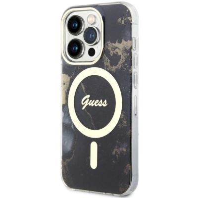 2. Guess GUHMP14XHTMRSK iPhone 14 Pro Max 6.7" black/black hardcase Golden Marble MagSafe