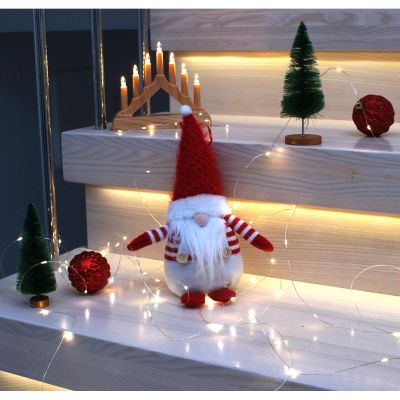 12. DECORATIVE SANTA CLAUS WITH GIFT BAG 25CM WHITE