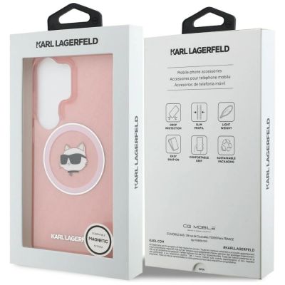 8. Karl Lagerfeld IML Repeated Choupette MagSafe Case for Samsung Galaxy S26 Ultra - Pink