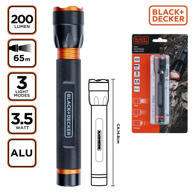 6. BLACK+DECKER 3.5 W 200-Lumen Tactical Aluminium Flashlight